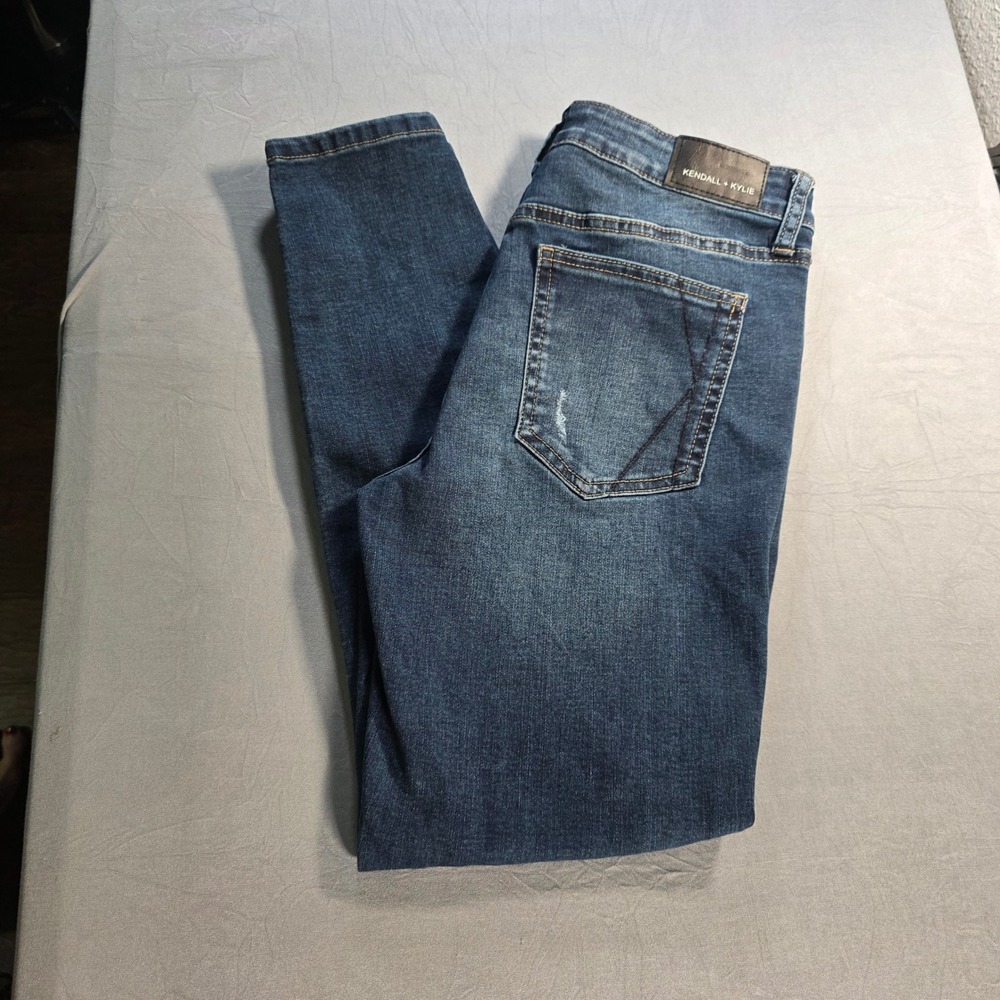Kendall + Kylie Womens Ultra Babe‎ Skinny Jeans Medium Wash Distressed Size 7/28